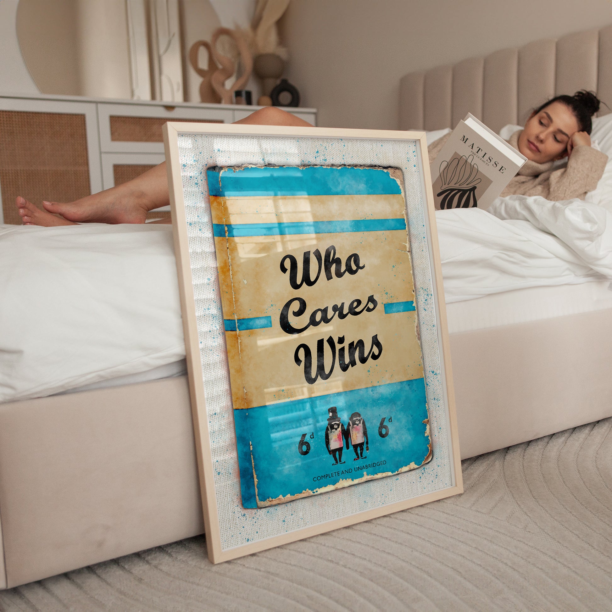 Personalised Who Cares Wins Book Print - Magic Posters