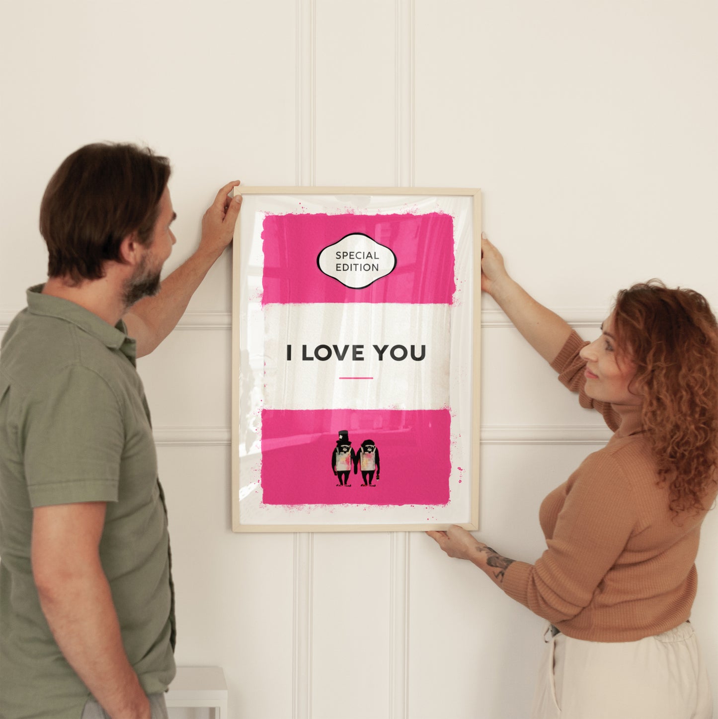 Personalised Watercolour I Love You Book Cover Art Print - Magic Posters