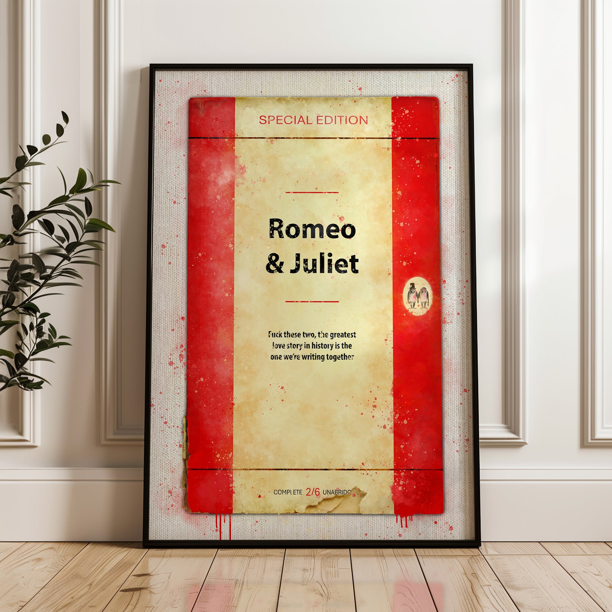 Personalised Romeo & Juliet Book Cover Art Print - Magic Posters