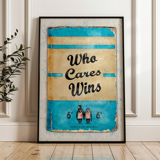 Personalised Who Cares Wins Book Print - Magic Posters