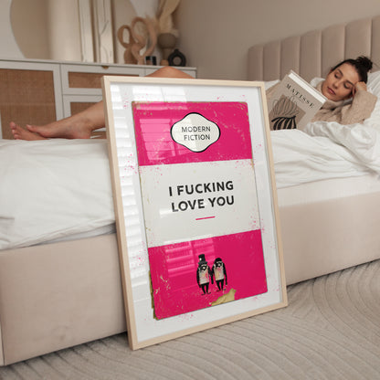 Personalised I Fucking Love You Book Cover Art Print - Magic Posters