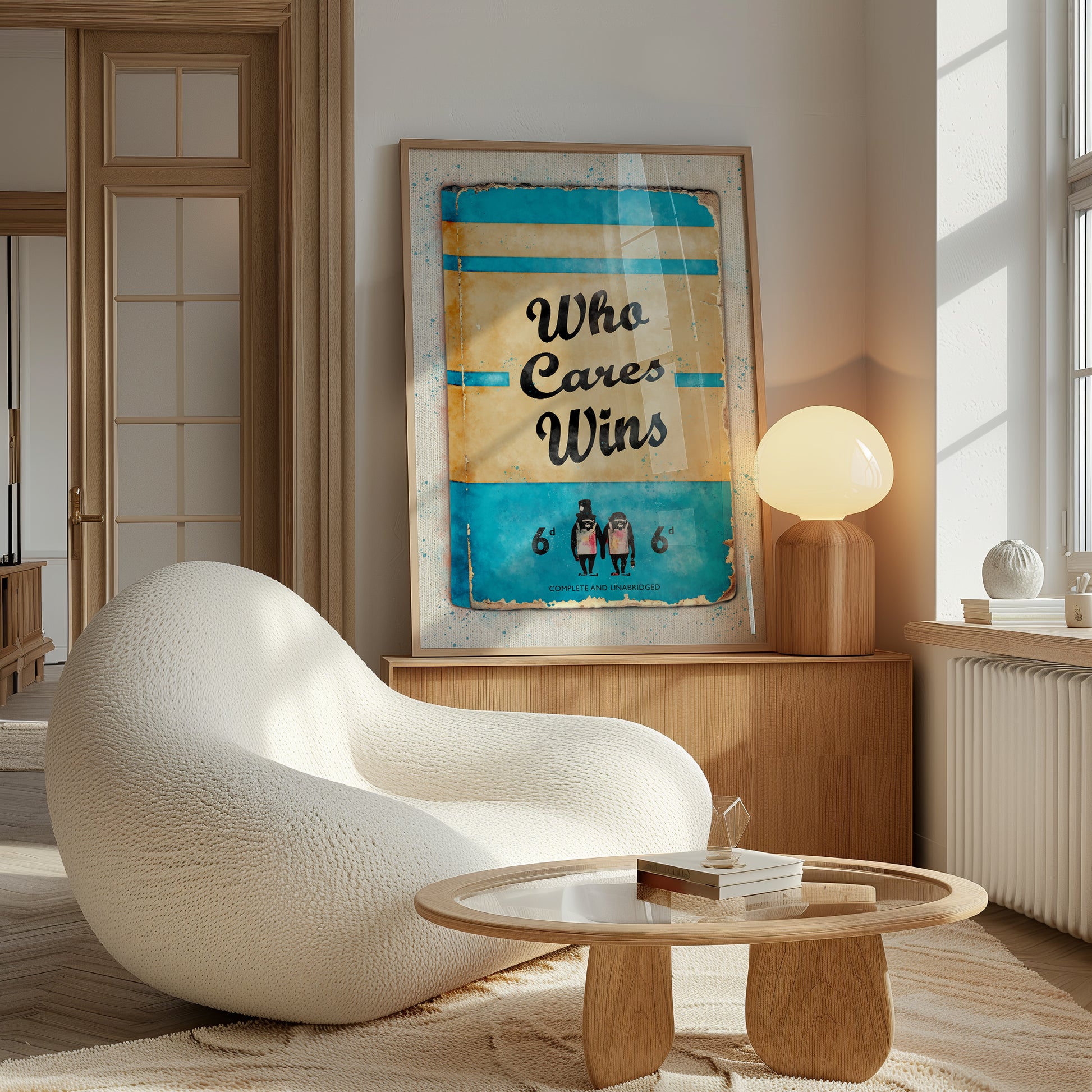 Personalised Who Cares Wins Book Cover Art Print - Magic Posters