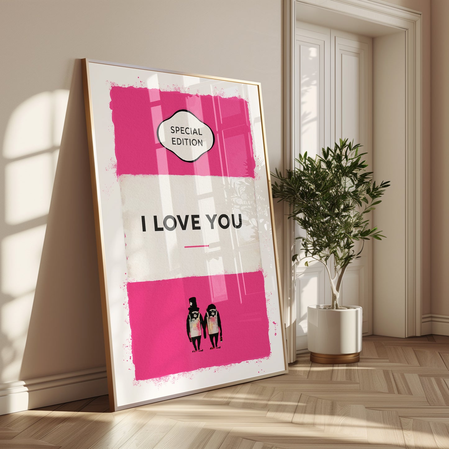 Personalised Watercolour I Love You Book Cover Art Print - Magic Posters