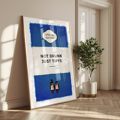 Personalised Watercolour Not Drunk Just Tipys Book Cover Art Print - Magic Posters