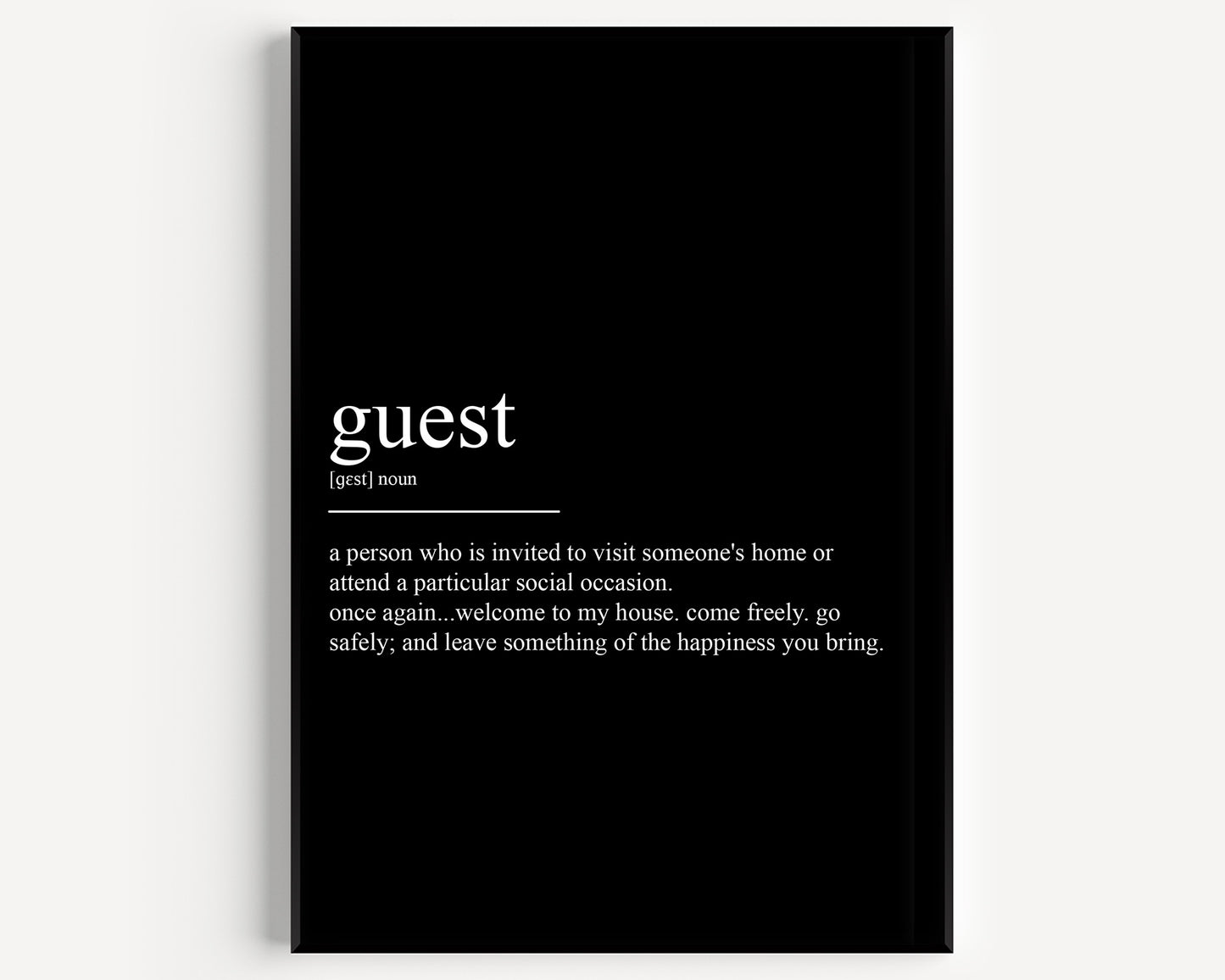 Guest Definition Print - Magic Posters