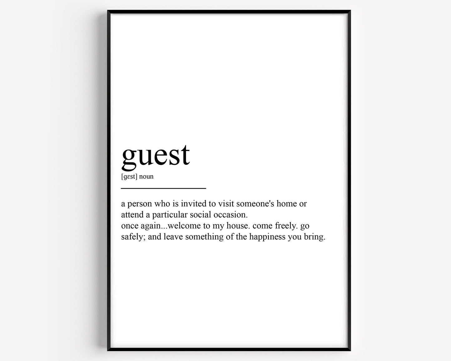 Guest Definition Print - Magic Posters