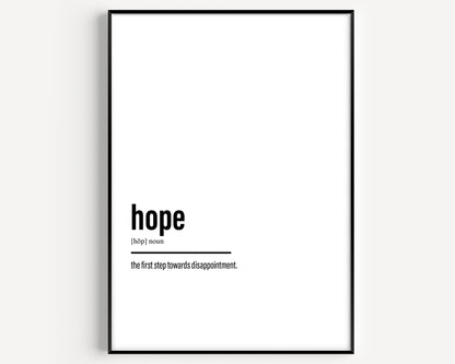 Hope Definition Print - Version 3 - Magic Posters