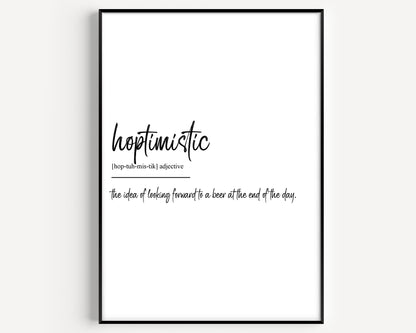 Hoptimistic Definition Print - Version 2 - Magic Posters