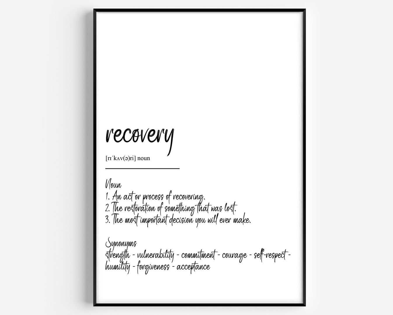 Recovery Definition Print - Magic Posters