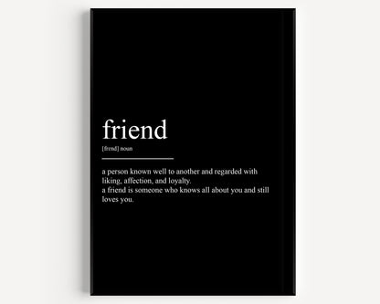 Friend Definition Print - Magic Posters