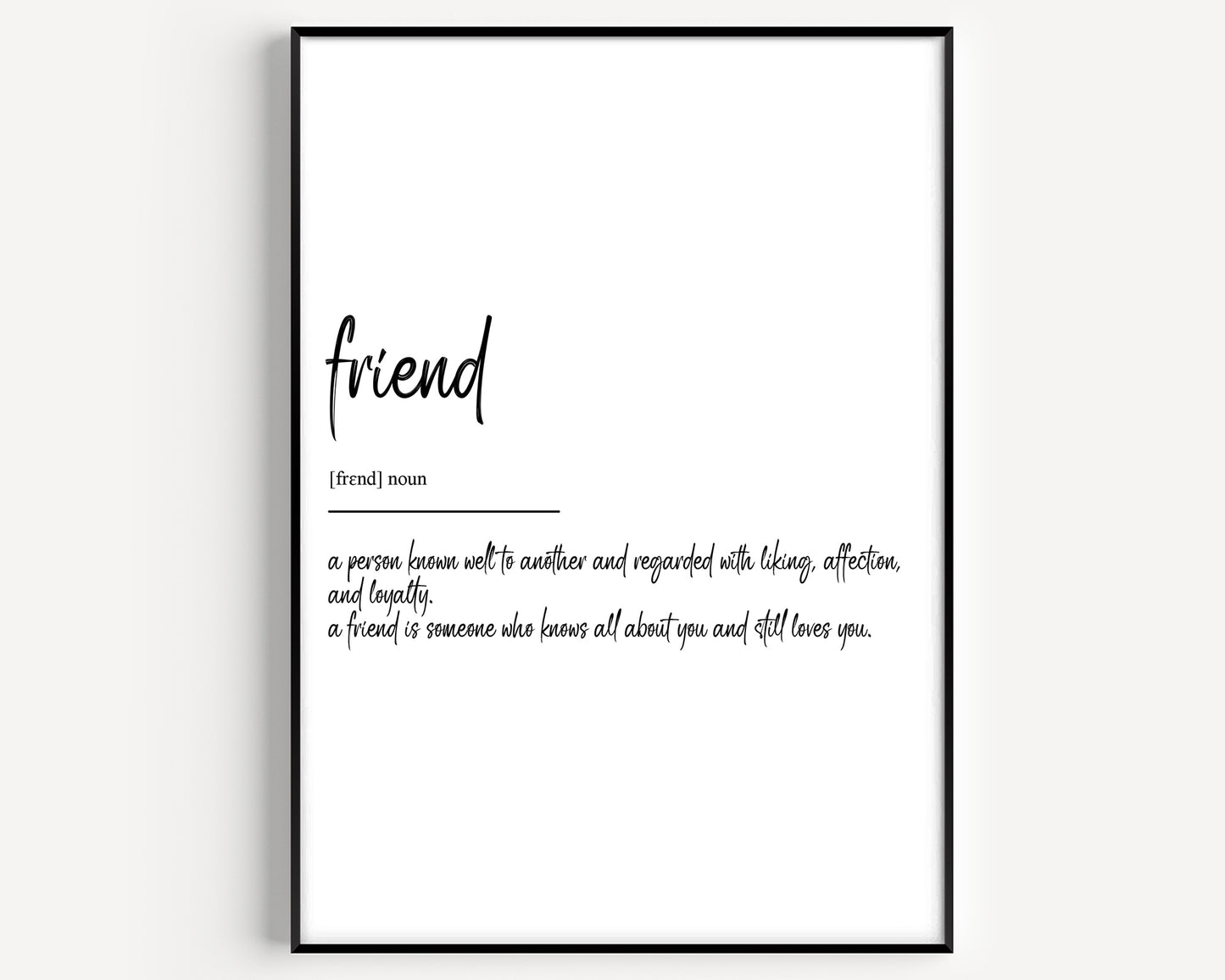 Friend Definition Print - Magic Posters