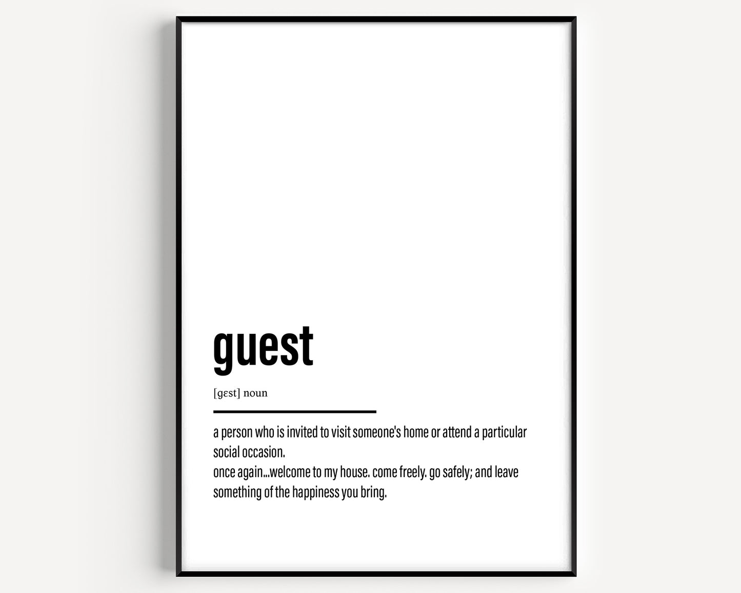 Guest Definition Print - Magic Posters