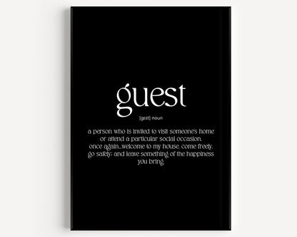 Guest Definition Print - Magic Posters