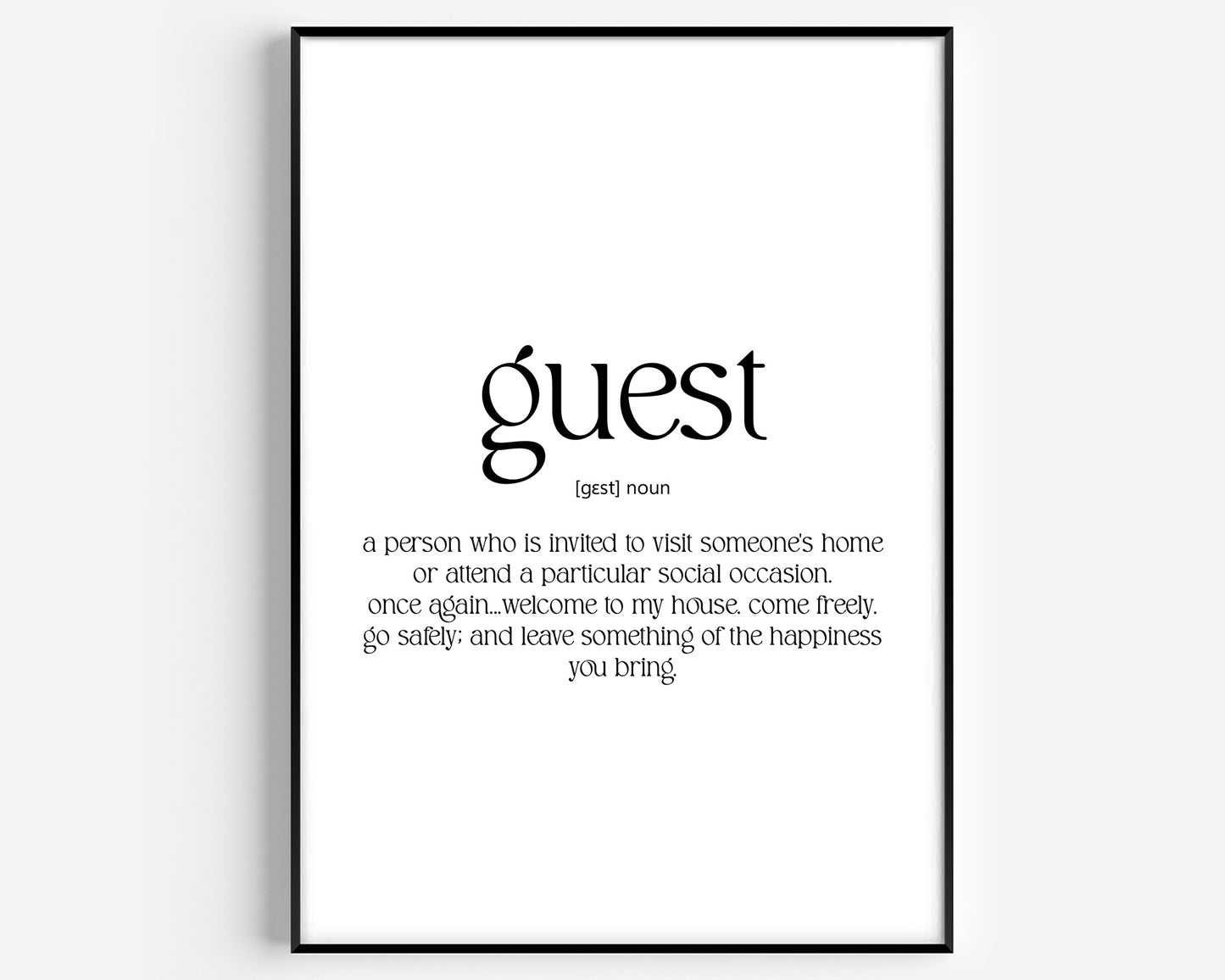 Guest Definition Print - Magic Posters