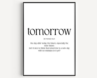 Tomorrow Definition Print - Magic Posters