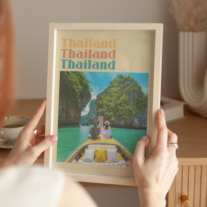 Personalised Retro Holiday Travel Photo Print - Magic Posters