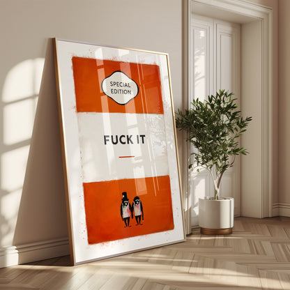 Personalised Watercolour Fuck It Book Cover Art Print - Magic Posters