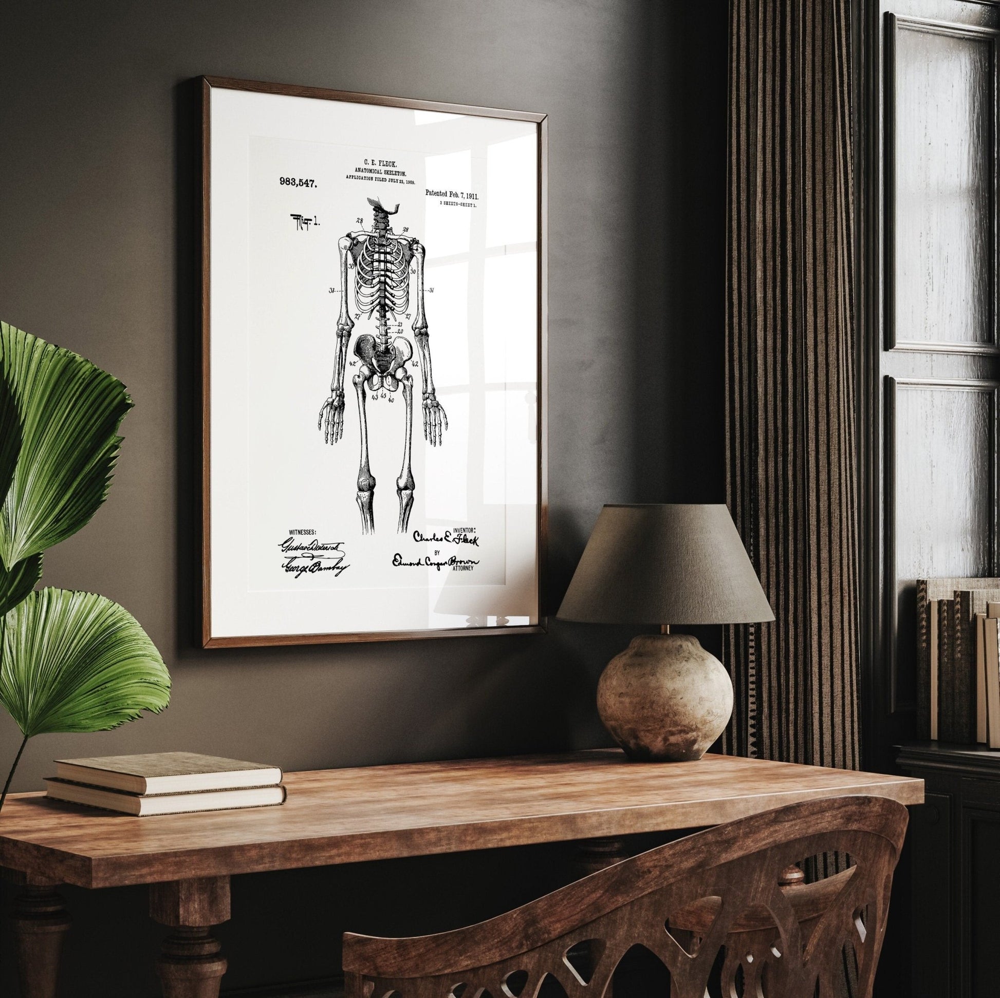 Anatomical Skeleton 1911 Patent Print - Magic Posters