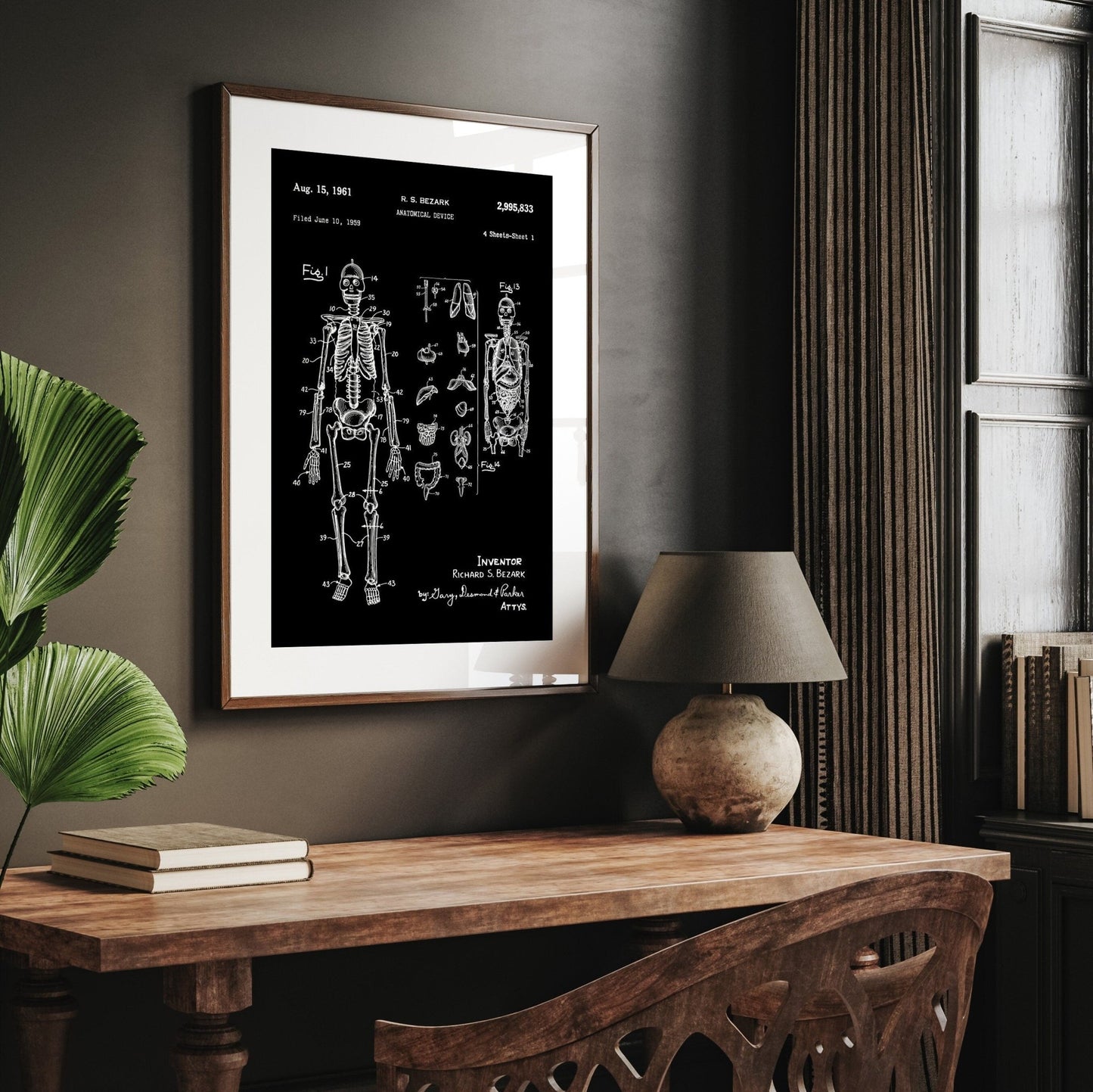 Anatomical Skeleton 1961 Patent Print - Magic Posters