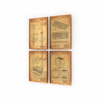 Apple Computer Set Of 4 Patent Prints - Magic Posters