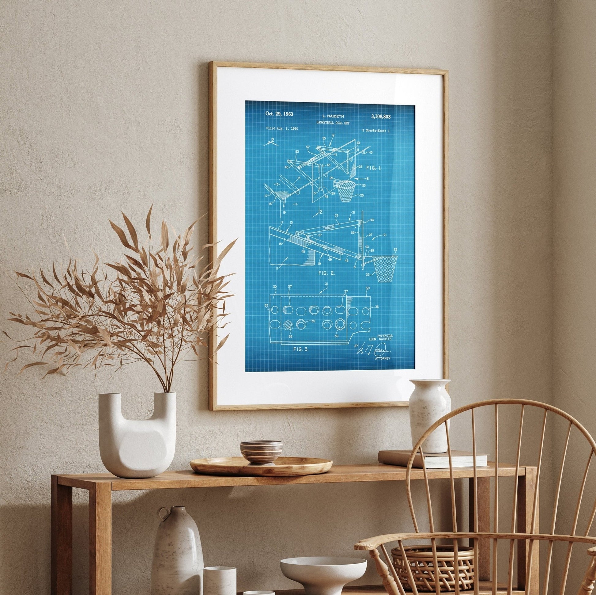 Basketball Goal 1963 Patent Print - Magic Posters