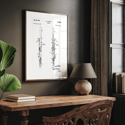 Bassoon 1964 Patent Print - Magic Posters