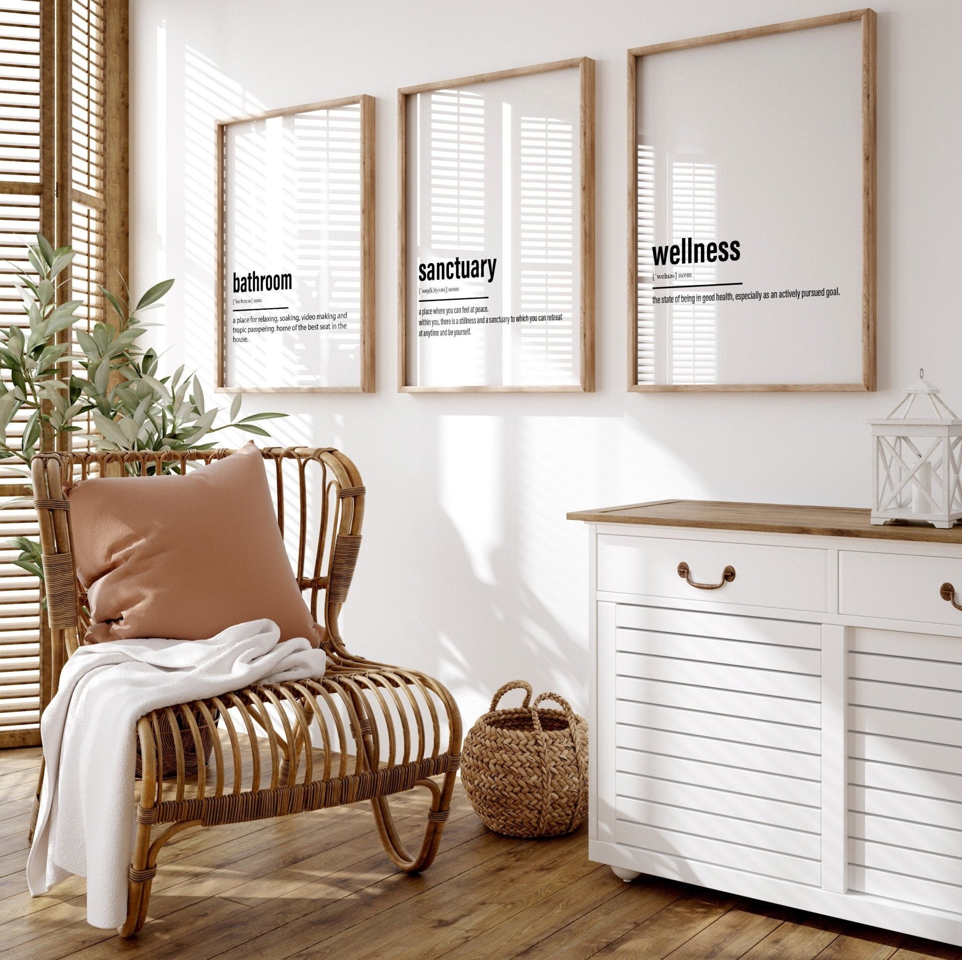 Bathroom Decor Set Of 3 Definition Prints - Magic Posters