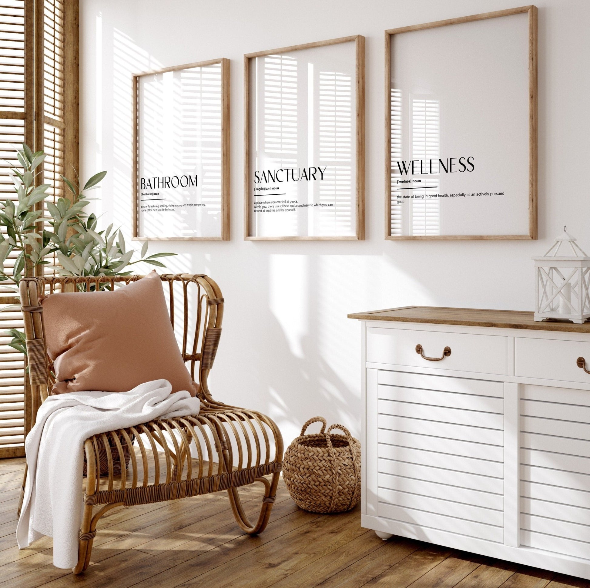 Bathroom Decor Set Of 3 Definition Prints - Magic Posters