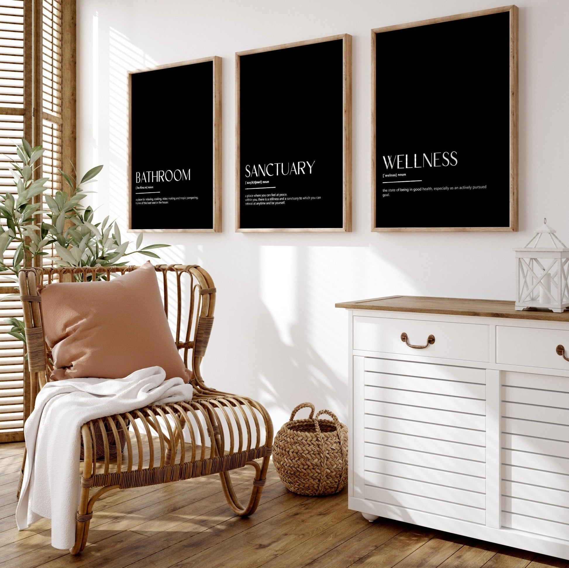 Bathroom Decor Set Of 3 Definition Prints - Magic Posters