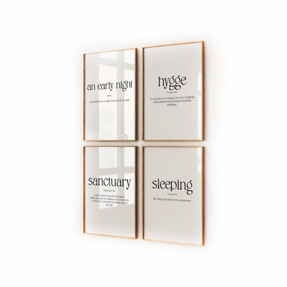 Bedroom Decor Set Of 4 Definition Prints - Magic Posters