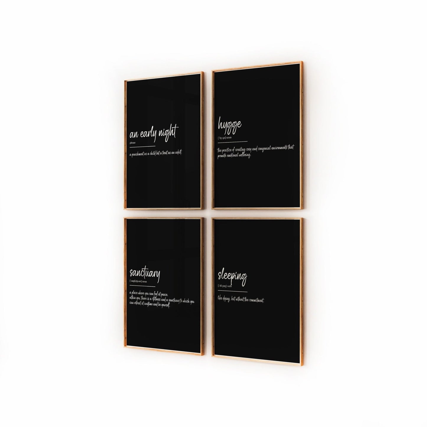 Bedroom Decor Set Of 4 Definition Prints - Magic Posters