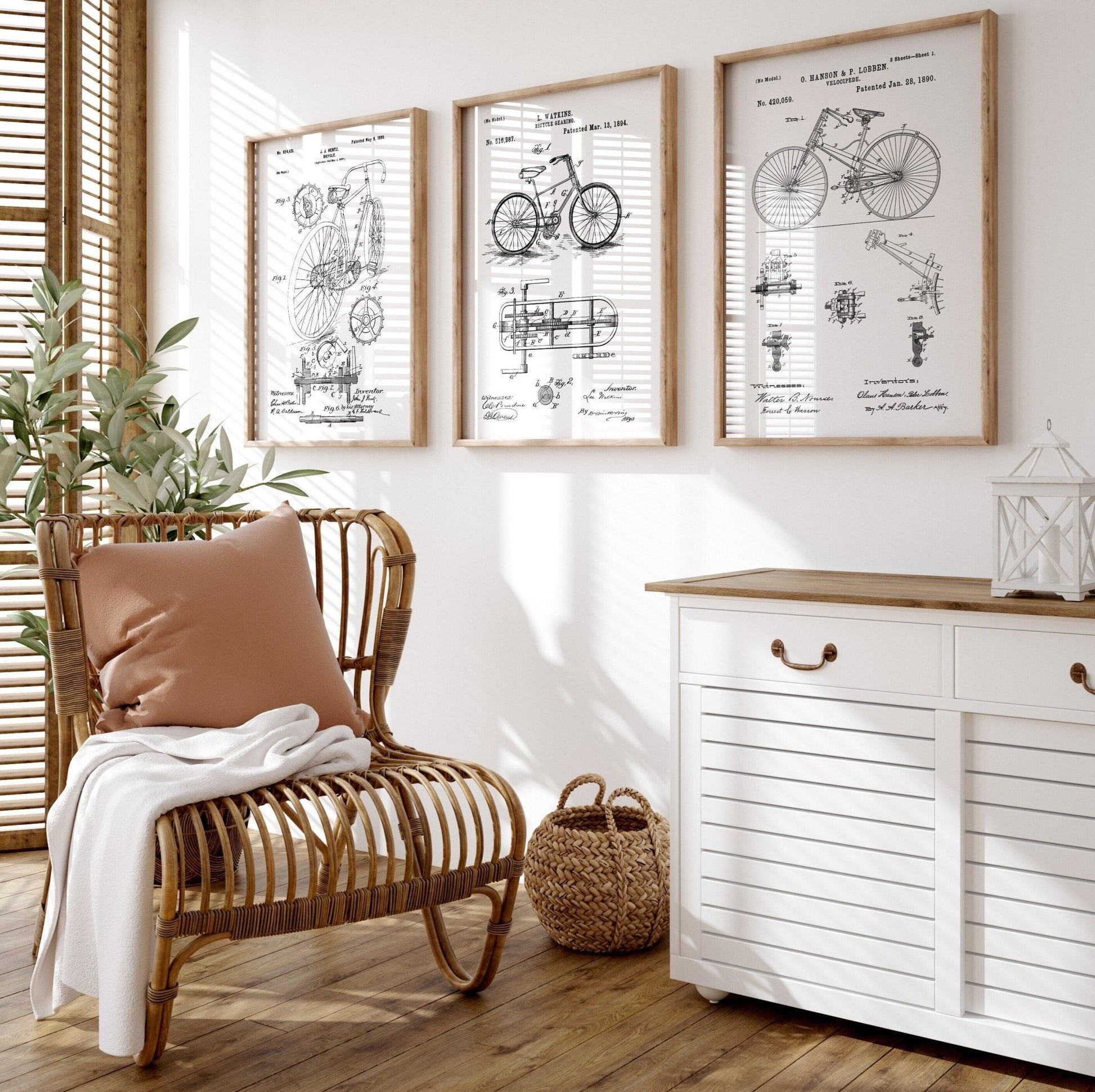 Bicycle Set Of 3 Patent Prints - Magic Posters