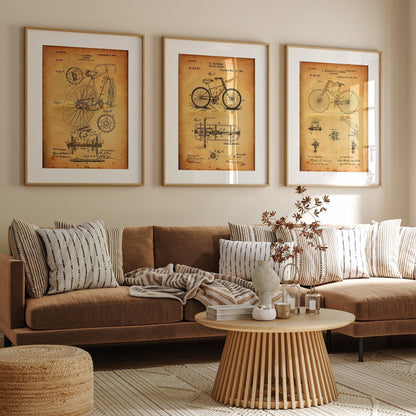 Bicycle Set Of 3 Patent Prints - Magic Posters