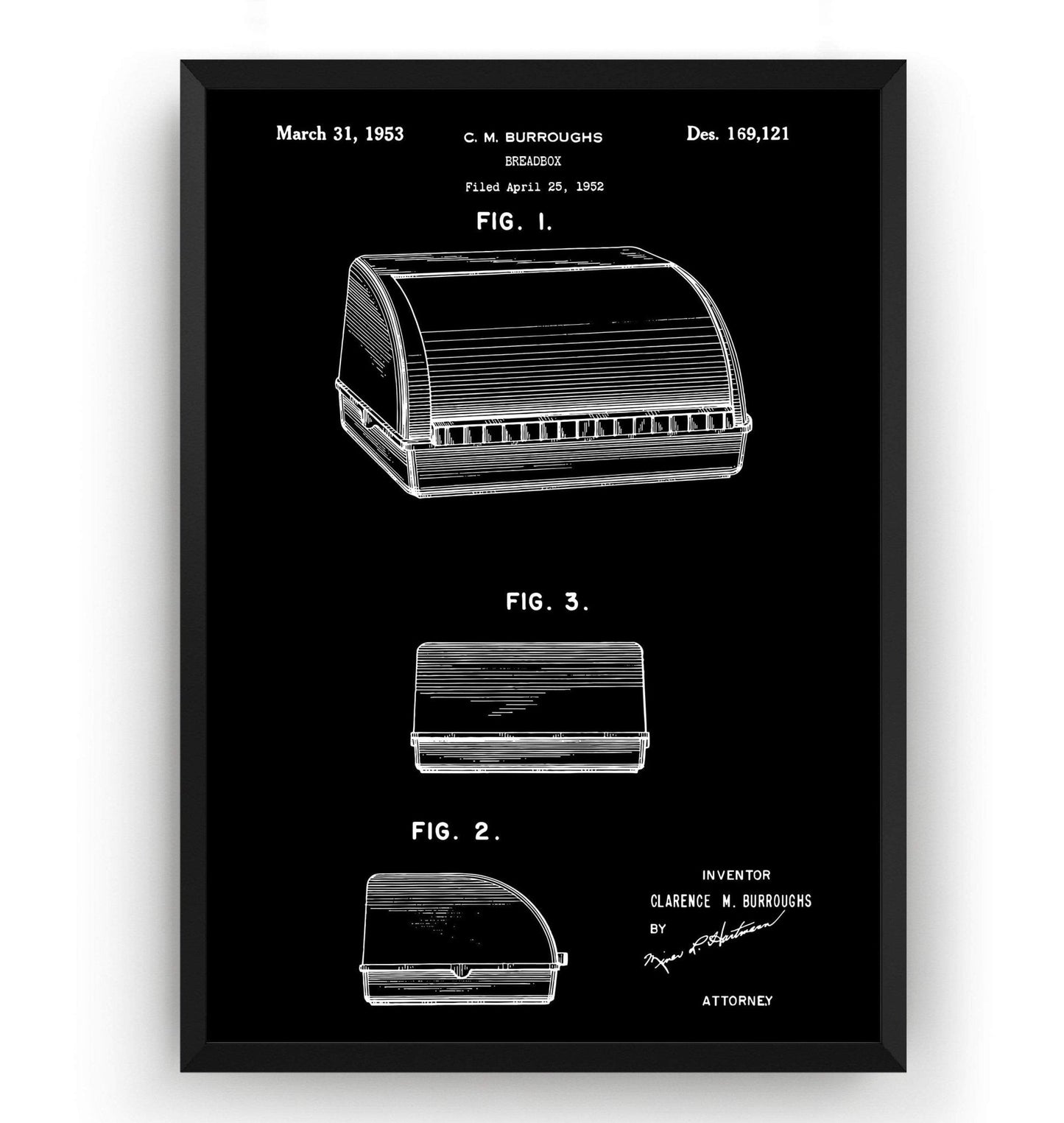 Bread Bin 1953 Patent Print - Magic Posters