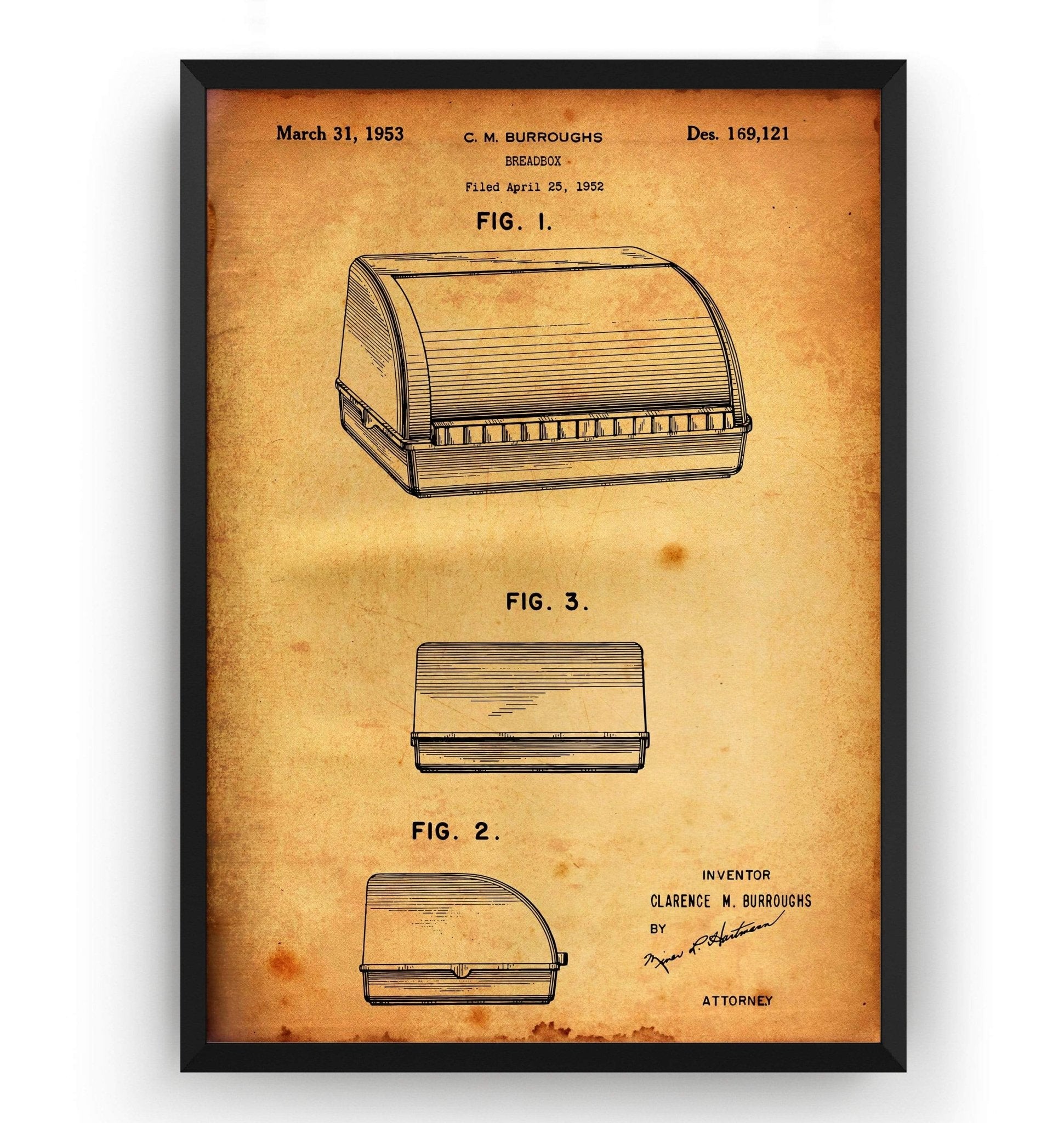 Bread Bin 1953 Patent Print - Magic Posters