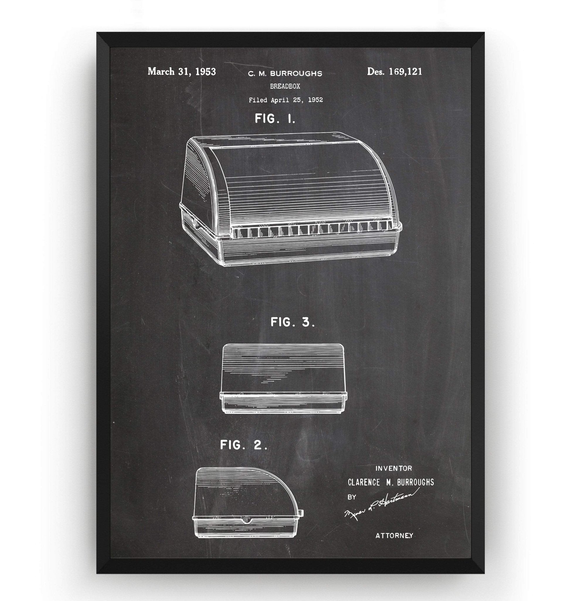 Bread Bin 1953 Patent Print - Magic Posters