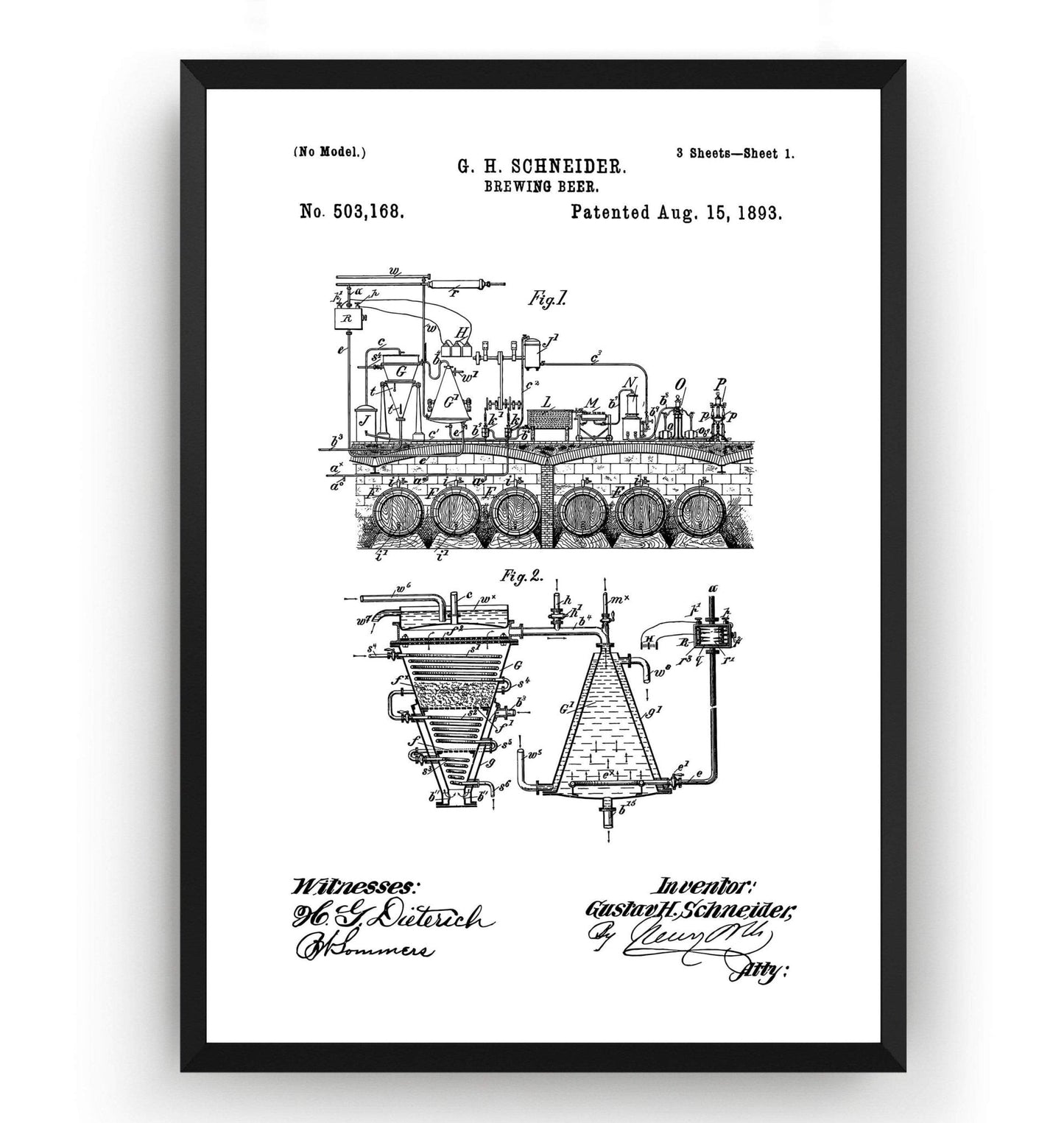 Brewing Beer Patent Print - Magic Posters