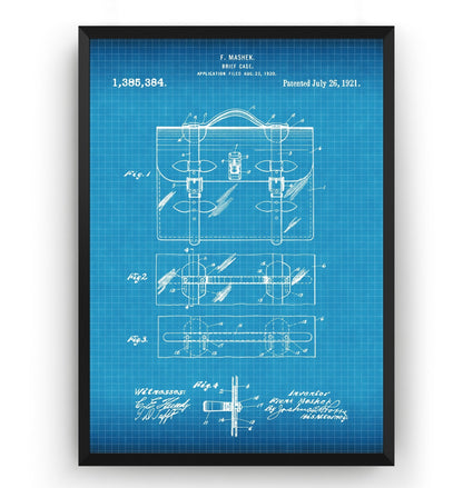 Briefcase 1921 Patent Print - Magic Posters