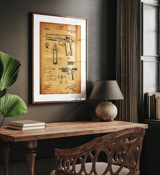 Browning 1911 Handgun Patent Print - Magic Posters