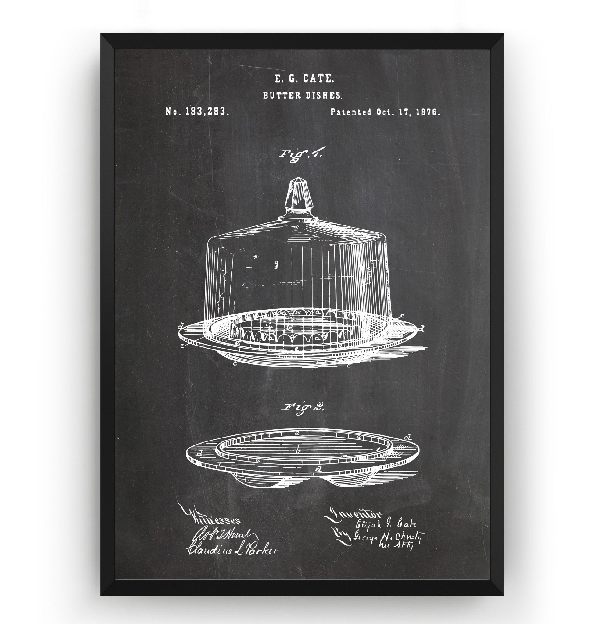 Butter Dish 1876 Patent Print - Magic Posters