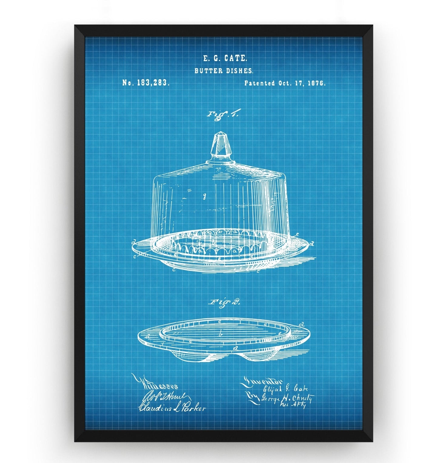 Butter Dish 1876 Patent Print - Magic Posters