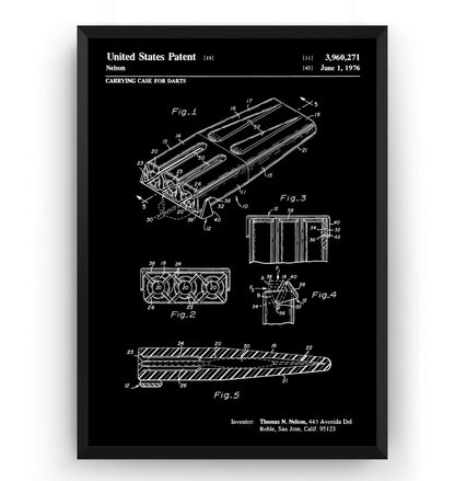 Carrying Case For Darts 1976 Patent Print - Magic Posters