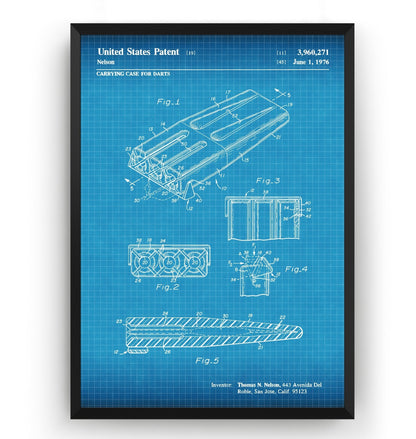 Carrying Case For Darts 1976 Patent Print - Magic Posters