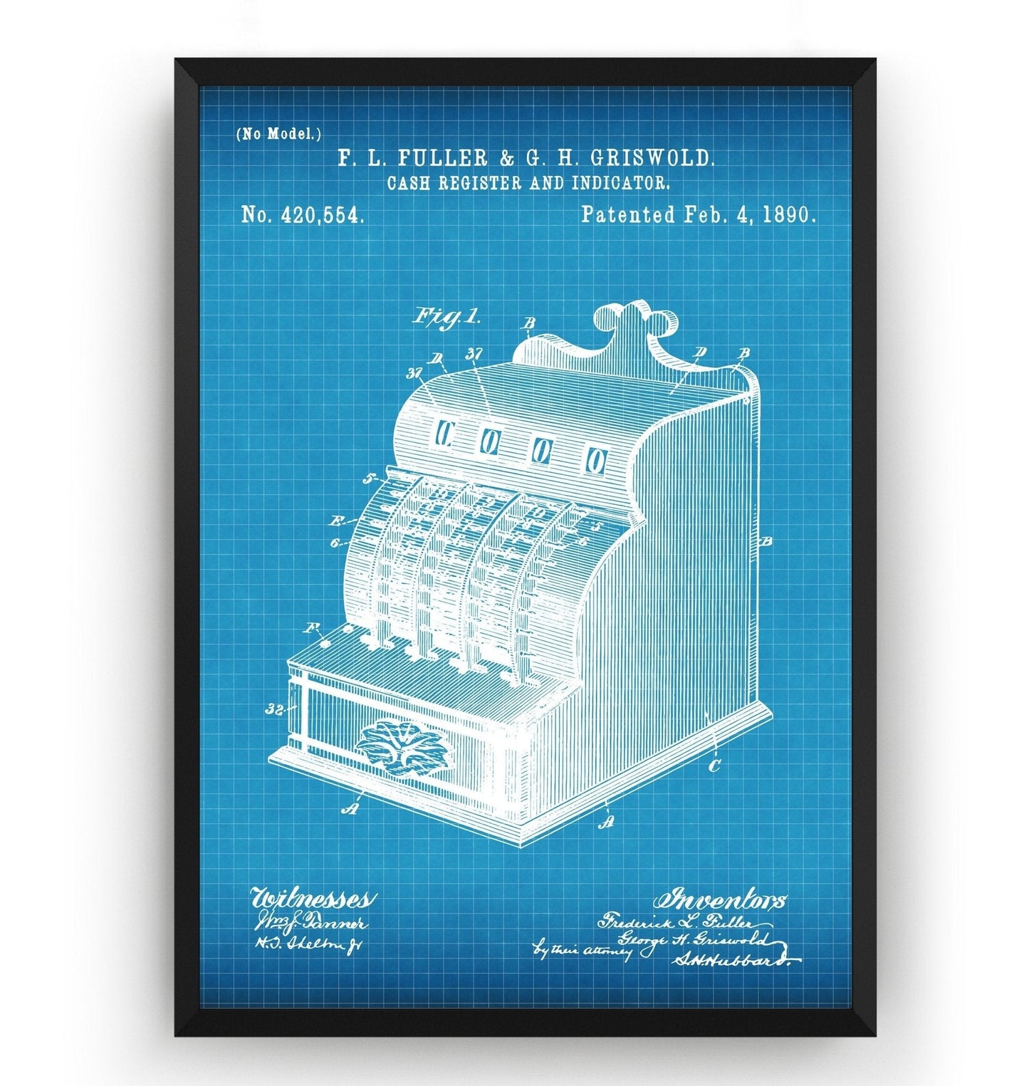 Cash Register 1890 Patent Print - Magic Posters