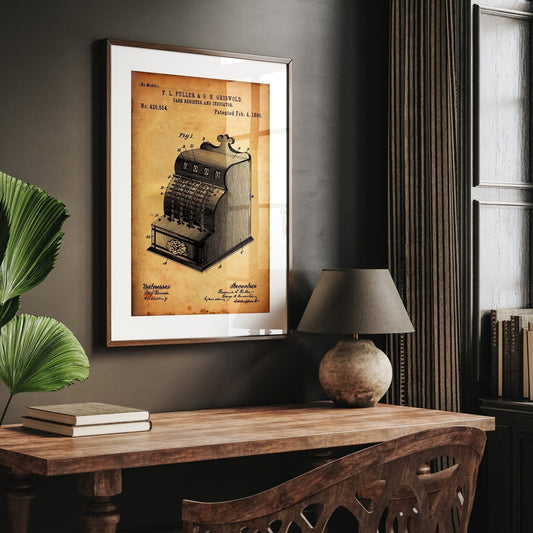 Cash Register 1890 Patent Print - Magic Posters