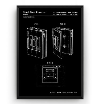 Cassette Player 1985 Patent Print - Magic Posters