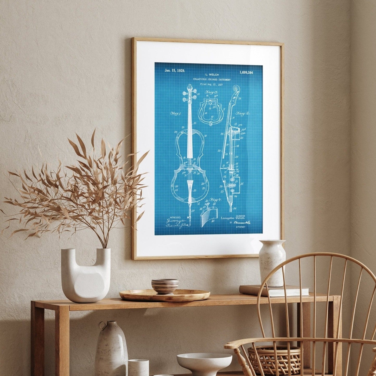 Cello 1929 Patent Print - Magic Posters