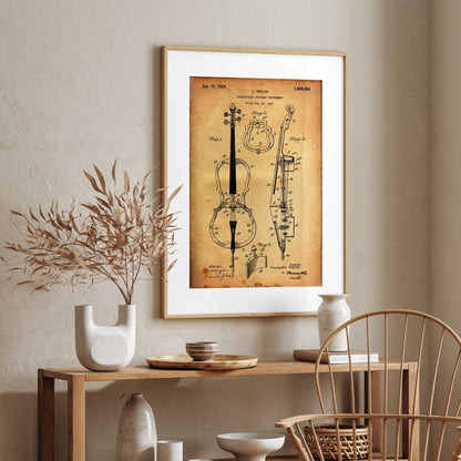 Cello 1929 Patent Print - Magic Posters