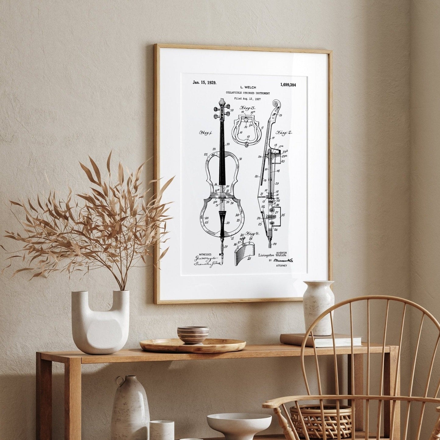 Cello 1929 Patent Print - Magic Posters