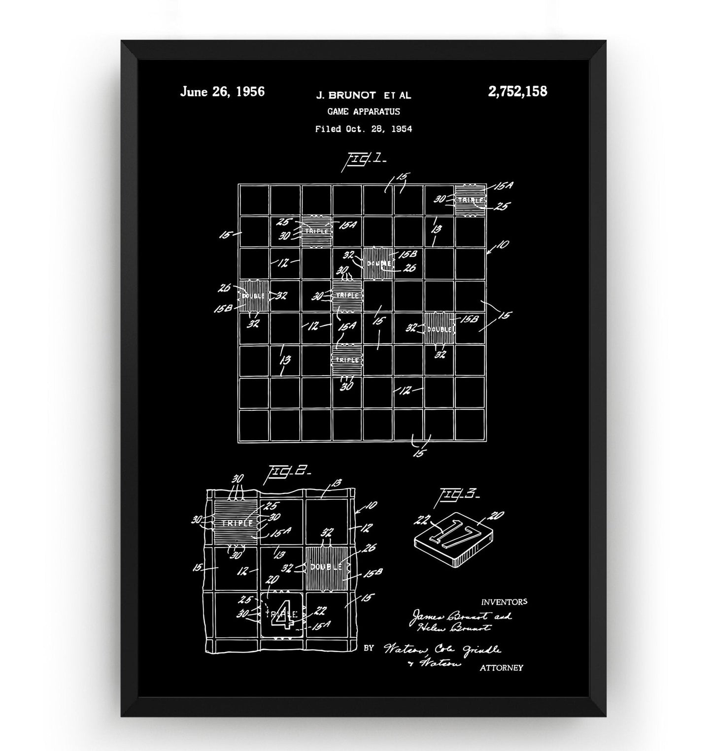 Checkers Draughts Or Chessboard 1956 Patent Print - Magic Posters